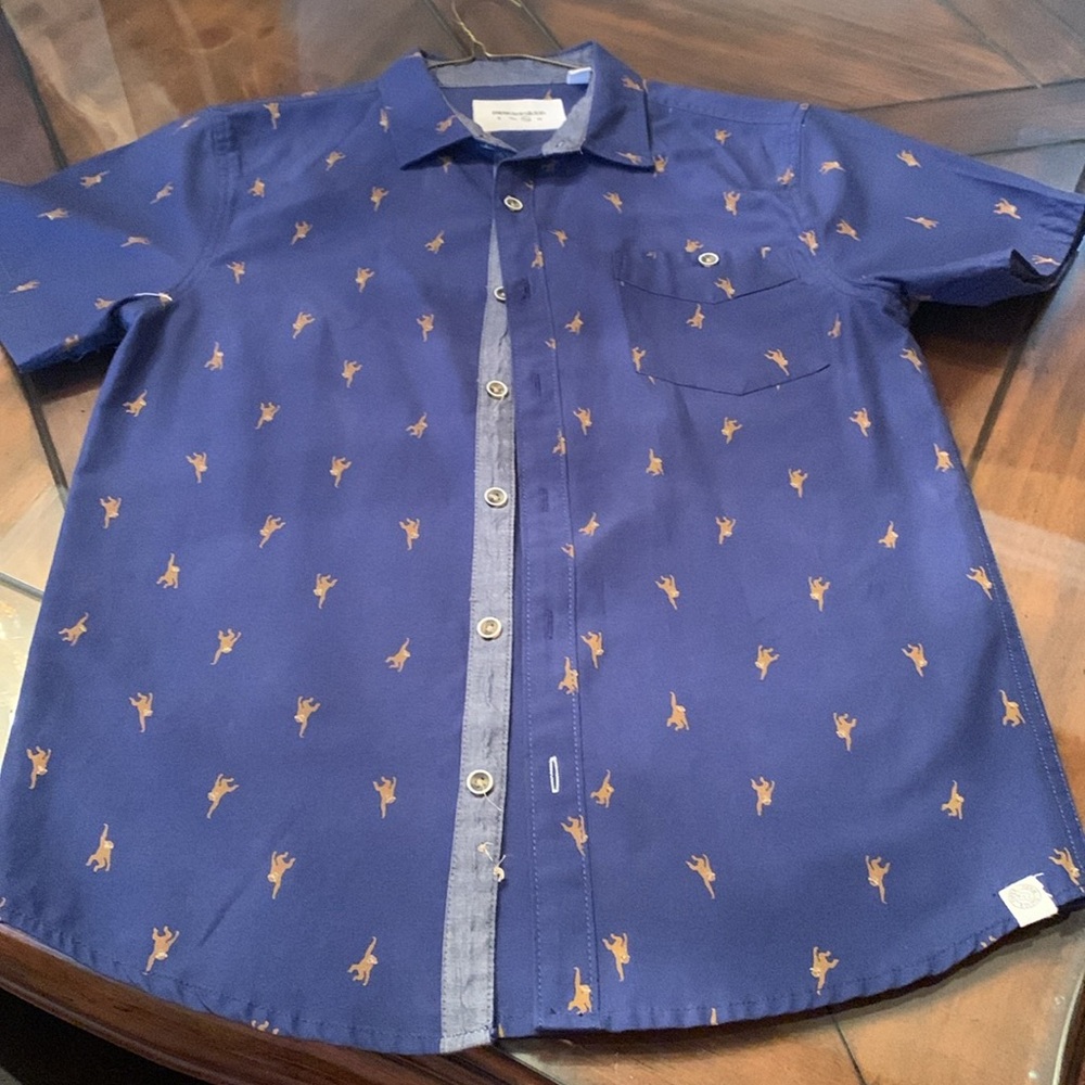 Paper denim & cloth monkey printed with contrast